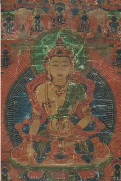 18th Century Tibetan Thangka Of Amitayus Buddha - 3219447