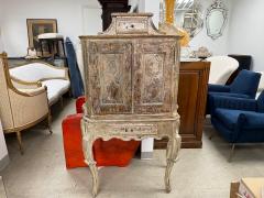 18th Century Venetian Baroque Silver Giltwood Cabinet - 4618159