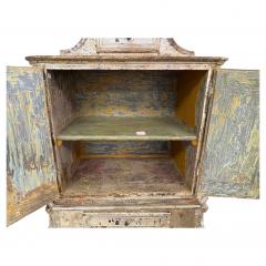 18th Century Venetian Baroque Silver Giltwood Cabinet - 4618162