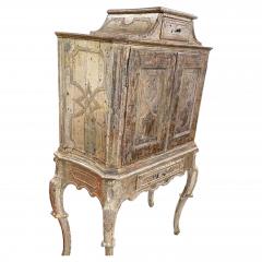 18th Century Venetian Baroque Silver Giltwood Cabinet - 4618175
