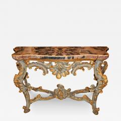 18th Century Venetian Pale Blue Polychrome and Parcel Gilt Console - 3664854