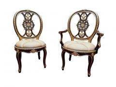 18th Century Venetian Parcel Gilt and Painted faux Rosewood Dining Chairs - 3554646