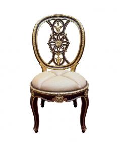 18th Century Venetian Parcel Gilt and Painted faux Rosewood Dining Chairs - 3554651