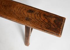 18th Century Welsh Oak Plank Bench with Splayed A Frame Supports 77 Long - 4704835