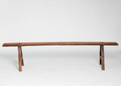 18th Century Welsh Oak Plank Bench with Splayed A Frame Supports 77 Long - 4704837