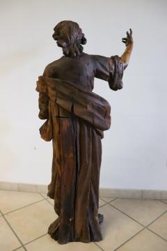 18th Century Wood Italian Antique Religious Saint Sculpture - 3282770