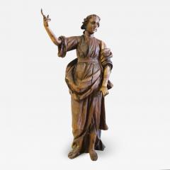 18th Century Wood Italian Antique Religious Saint Sculpture - 3284431