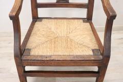 18th Century of the Period Louis XVI Solid Walnut Armchair with Straw Seat - 3053948