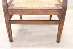 18th Century of the Period Louis XVI Solid Walnut Armchair with Straw Seat - 3053949