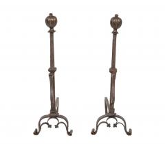 18th c Bronze and Iron Andirons - 4447976