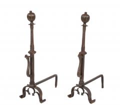 18th c Bronze and Iron Andirons - 4447977