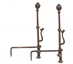 18th c Bronze and Iron Andirons - 4447979