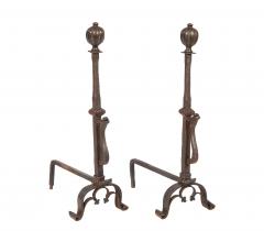 18th c Bronze and Iron Andirons - 4448094