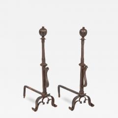 18th c Bronze and Iron Andirons - 4448096