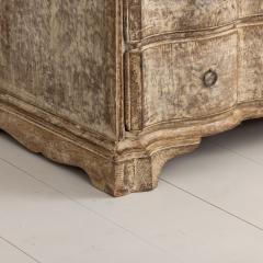 18th c Danish Baroque Arbal te Shaped Commode in Original Patina - 4690579