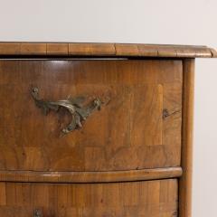 18th c Dutch Louis Philippe Period Serpentine Front Walnut Parquetry Commode - 3223952