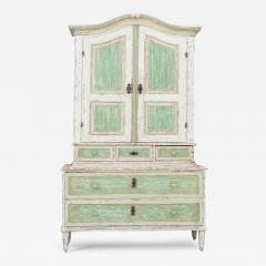 18th c European Two Part Cabinet in Original Paint - 3383880
