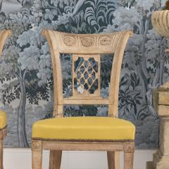 18th c French Directoire Period Set of Six Bleached Beechwood Chairs - 4125393
