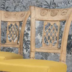 18th c French Directoire Period Set of Six Bleached Beechwood Chairs - 4125395