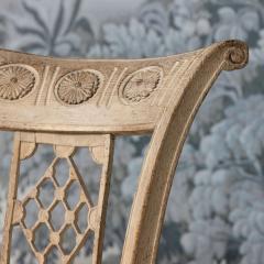 18th c French Directoire Period Set of Six Bleached Beechwood Chairs - 4125396