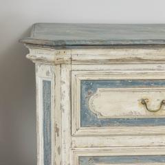 18th c French Large Painted Commode with Hand Painted Marbleized Top - 3379859