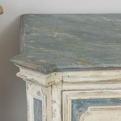 18th c French Large Painted Commode with Hand Painted Marbleized Top - 3379860