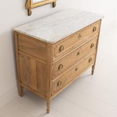 18th c French Louis XVI Parquetry Commode with Italian Carrara Marble Top - 3065854