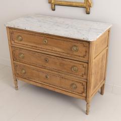 18th c French Louis XVI Parquetry Commode with Italian Carrara Marble Top - 3065855