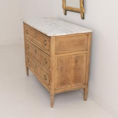 18th c French Louis XVI Parquetry Commode with Italian Carrara Marble Top - 3065856