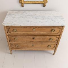 18th c French Louis XVI Parquetry Commode with Italian Carrara Marble Top - 3065858