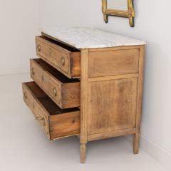 18th c French Louis XVI Parquetry Commode with Italian Carrara Marble Top - 3065859