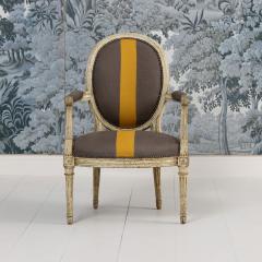 18th c French Louis XVI Period Fauteuil Armchair in Original Paint - 3943274