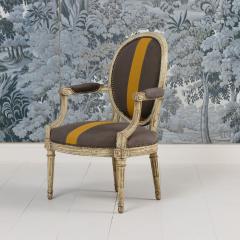 18th c French Louis XVI Period Fauteuil Armchair in Original Paint - 3943275