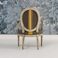 18th c French Louis XVI Period Fauteuil Armchair in Original Paint - 3943277