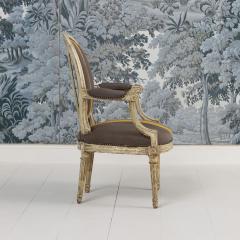 18th c French Louis XVI Period Fauteuil Armchair in Original Paint - 3943278