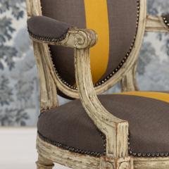 18th c French Louis XVI Period Fauteuil Armchair in Original Paint - 3943279