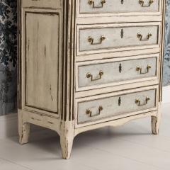18th c French Painted Tall Chest of Drawers with Original Marble Top - 4579392