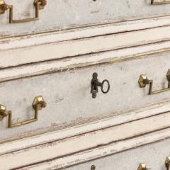 18th c French Painted Tall Chest of Drawers with Original Marble Top - 4579393