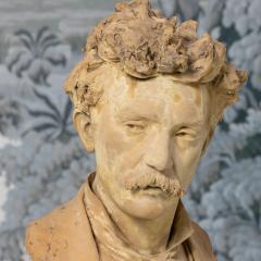 18th c French Signed Terracotta Bust of an Artist - 4045150