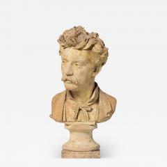 18th c French Signed Terracotta Bust of an Artist - 4047997