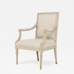 18th c German Louis Period XVI Beech Wood Armchair in Original Paint - 3702404