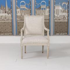 18th c German Louis XVI Period Beech Wood Armchair in Original Paint - 3943261