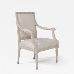 18th c German Louis XVI Period Beech Wood Armchair in Original Paint - 3944634