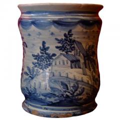 18th c Italian Blue and White Tin Glazed Apothecary Jar - 1358969