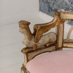18th c Italian Neoclassical Sphinx Sofa in Original Paint and Giltwood - 4466145