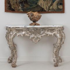 18th c Italian Silver Leaf Console with Arabescato Marble Top - 3416695