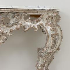 18th c Italian Silver Leaf Console with Arabescato Marble Top - 3416698