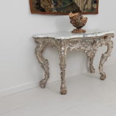 18th c Italian Silver Leaf Console with Arabescato Marble Top - 3416702