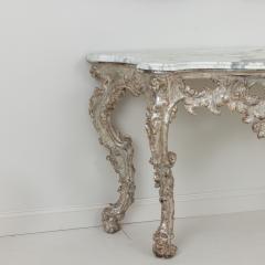 18th c Italian Silver Leaf Console with Arabescato Marble Top - 3416703