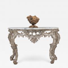 18th c Italian Silver Leaf Console with Arabescato Marble Top - 3418950